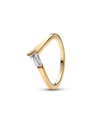 Anello Tiara con Placcatura in Oro 14k e Zirconia Cubica Trasparente