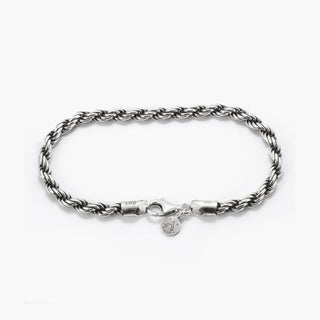 Bracciale corda 100 / argento brunito lucido