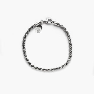 Bracciale corda 070 / argento brunito lucido