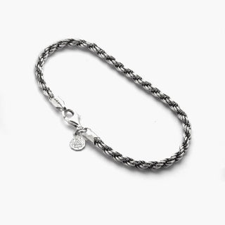 Bracciale corda 070 / argento brunito lucido