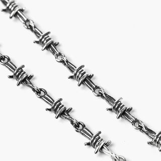 Soft bracelet barbed wire elements / polished burnished silver