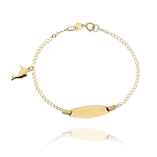 Bracciale neonato delfino smaltato pendente