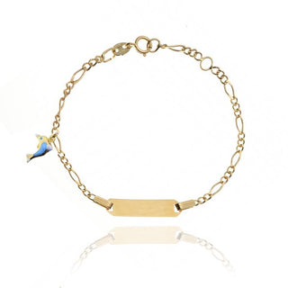 Bracciale neonato delfino blu smaltato