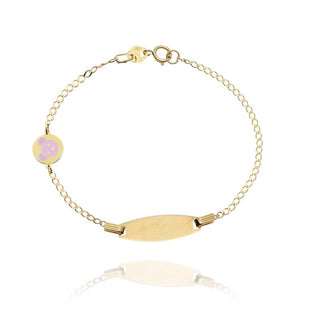 Bracciale neonato orsetto rosa targhetta