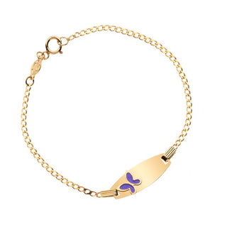 Bracciale neonata farfalla viola