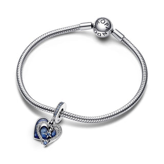 Charm Pendente Cuore e Stelle Blu