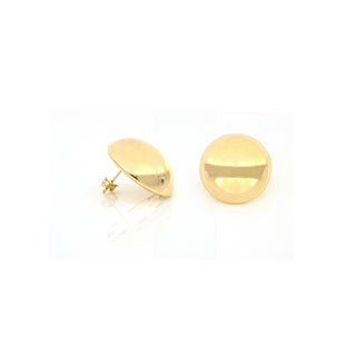 Yellow Polished Half-Sphere Dome Earrings