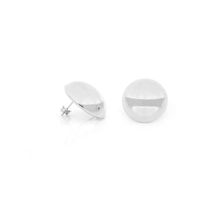 Shiny White Domed Half-Sphere Earrings