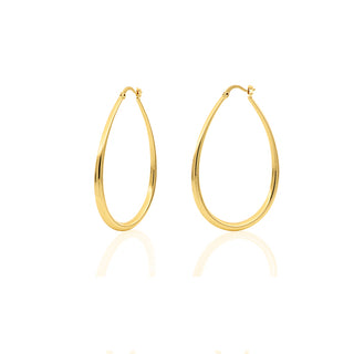 Yellow Drop Large Hoop Bronze Earrings
