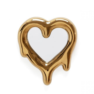 Seletti Specchio-cornice "Melted Heart Gold"