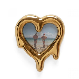 Seletti Specchio-cornice "Melted Heart Gold"