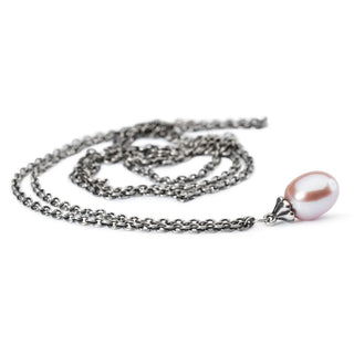 Collana d'Argento Sterling 925 con Perla Rosa 90 CM