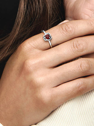 Dark Red Eternal Circle Ring January