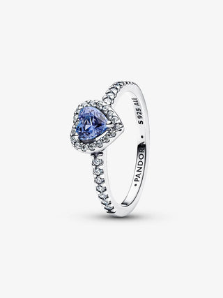 Anello Cuore in Rilievo Blu