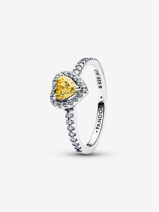 Anello Cuore in Rilievo Giallo
