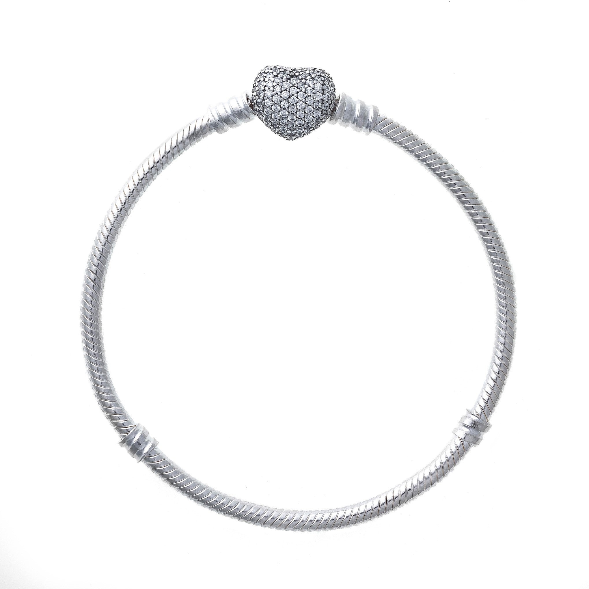 Armando Poggi Pandora Moments Bracelet with Heart Clasp and Pavé