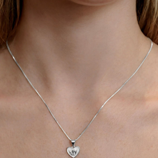 Silver Angel Heart Necklace
