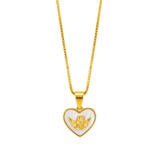 Collana Cuore Angioletto Argento Dorato