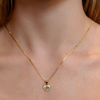 Collana Cuore Angioletto Argento Dorato
