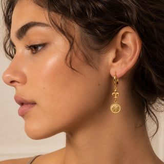 Orecchini Monachella Fiorino Giglio - Oro 18 kt