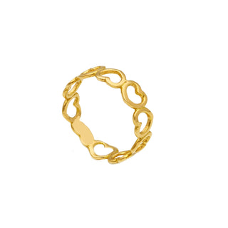 Anello Cuori Oro Giallo