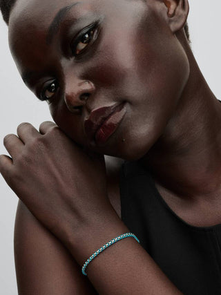 Turquoise Woven Fabric Bracelet