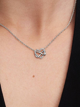 Infinity Heart Necklace Bright Stones