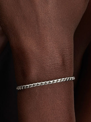 Bracciale Maglia Spiga con Chiusura a Sfera argento