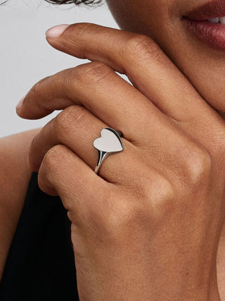 Anello Cuore da incidere Argento