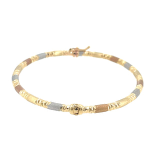 Bracciale Rigido in Oro Giallo 18 kt a Maglie Alternate