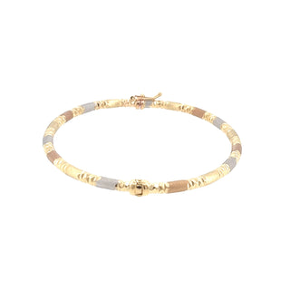 Bracciale Rigido in Oro Giallo 18 kt a Maglie Alternate
