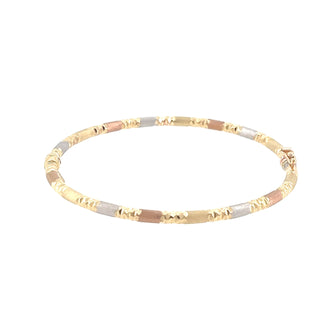 Bracciale Rigido in Oro Giallo 18 kt a Maglie Alternate