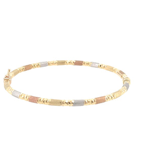 Bracciale Rigido in Oro Giallo 18 kt a Maglie Alternate