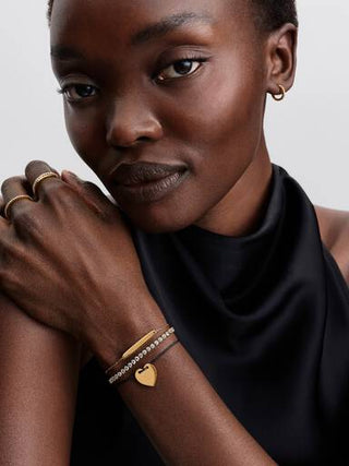 Bracciale Regolabile Cordino Nero con Cuore da incidere