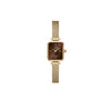 Orologio Quadro mini Evergold oro e marrone 15x18mm