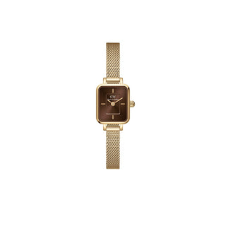 Orologio Quadro mini Evergold oro e marrone 15x18mm