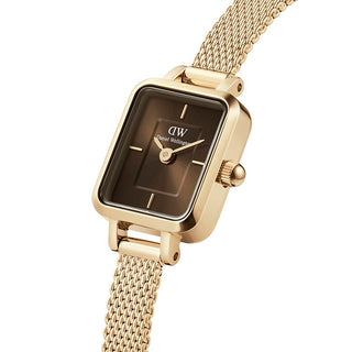 Orologio Quadro mini Evergold oro e marrone 15x18mm