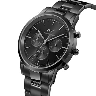 Orologio Iconic Chronograph Link nero 42mm