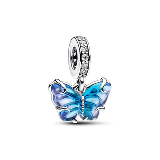 Pandora Pendente Farfalla Vetro di Murano Blu