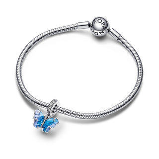 Pandora Pendente Farfalla Vetro di Murano Blu