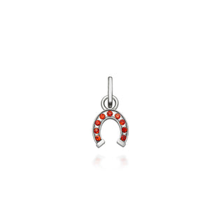 Mini Charm Ferro Di Cavallo Crystal Rosso