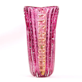 Vaso a Tulipano in vetro di Murano Rosa