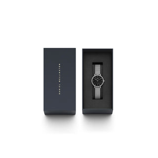 Daniel Wellington Orologio Petite Bezel argento e nero 28mm