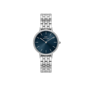 Daniel Wellington Orologio Petite Bezel argento e blu 28mm