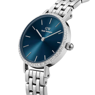 Daniel Wellington Orologio Petite Bezel argento e blu 28mm