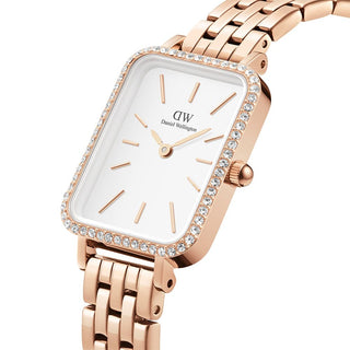 Daniel Wellington Orologio Quadro Bezel oro e bianco 20x26mm