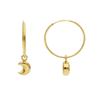 Orecchini Cerchio pirata con Luna 18 kt