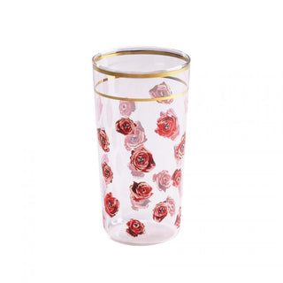 Seletti Bicchiere in vetro Toiletpaper Roses