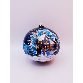 XMAS Ornaments Decorazione Casa Innevata Blu 15 cm