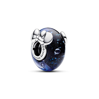 Disney, Charm Mickey e Minnie, Vetro di Murano Blu